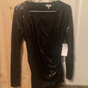 Tobi Black Sequin Dress - S